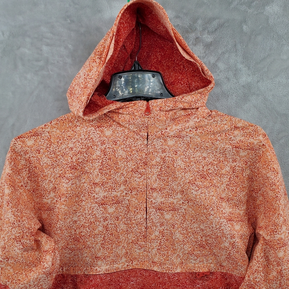 Outdoor Voices Hoodie Women Small Orange Speckled Colorblock Zip Windbreaker - Picture 3 of 9